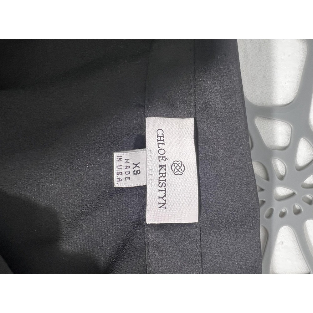 Chloe Kristyn Shirt Womens‎ XS Black Button Front Long Sleeve Blouse Top - Picture 5 of 7